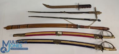 Decorative Wall Display Swords & Daggers: all reproduction items – 2 with handles missing. Over 18