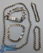 Silver hallmarked & sterling silver chains necklaces, 209g