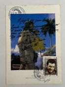 Fidel Castro and Che Guevara – philatelic postcard commemorating Guevara: showing a colour photogra