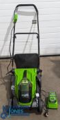Greenworks 40V Cordless Lawnmower, with batteries, charger, all working – in light used condition