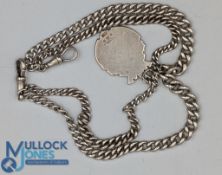 A fine double Albert pocket watch, with gold fronted fob - 20cm 53g