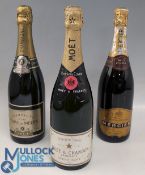 3x Bottles Champagne to include: Moet & Chandon Premiere Cuvee 75cl, Brut Reserve Mercier 75cl,