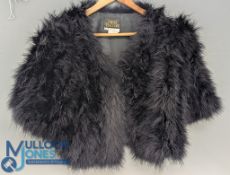 Vintage Gina Bacconi Feather Shoulder Jacket, black size L. In good condition