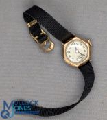 Ladies 9ct gold period watch, a non-runner watch with 2.3g gold case