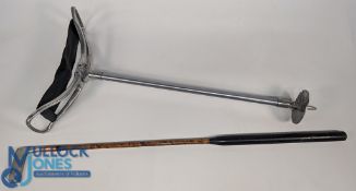 Period Featherwate Shooting Stick, plus a homemade gold putter / walking stick with burn bamboo