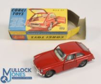 Corgi Toys MGB GT Number 327 in red with opening doors and suitcase in boot in original box