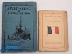 Rudyard Kipling Military Publications: a fleet in being 1898, paperback edition, and France at War