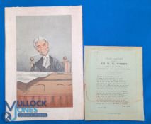 1868 Sir W W Wynn Political Interest Election Victory Poem, by Ivan Avan 27th Nov 1868 on card, plus
