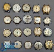 Collection of men’s hand-wind wristwatches, for spares or repair: a mixed collection of 20 watches –