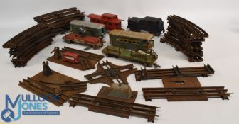 American Flyer O Gauge Railway Parts, track, coaches, wagon spotlight, tender, in used condition