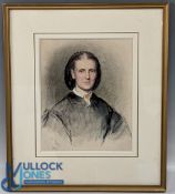 1860 Willian Percy (1820-1903) watercolour ‘lady with brooch’. William Percy was a Manchester artist