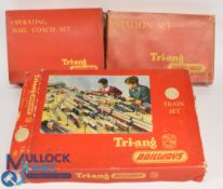 Tri-ang Railways Sets To include R3E 47606 loco Goods set, R323 Operating Mail Coach set, R81