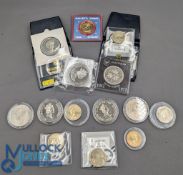 Selection of British Commemorative Coins to include 1977 Silver Jubilee Isle of Man Crown, £5