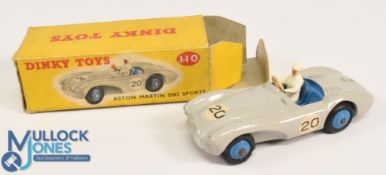 Dinky Toys No 110 Aston Martin DB3 Sports Gray with Blue hubs Good clean example in original box