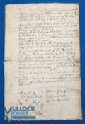 Highway Men 1677 manuscript list of defendants appearing at the Aylesbury Assizes in March 1677
