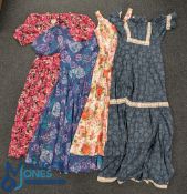 4x Good period Laura Ahley Floral Patterned Dresses: a Laura Ashley orange and white rose print