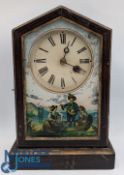 Decorative period mantle pendulum clock: with 3 figures in boat possibly a German op Austrian