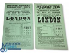 Excursion Train to Crystal Palace Exhibition 1873. Handbill for a 