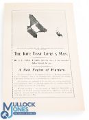 The Kite That Lifts a Man by S F Cody c1904-08. Handbill advertising & photographic illustration