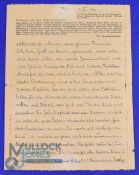 WWII - Sachsenhausen Concentration Camp Letter - date 4th June 1944 handwritten, with official