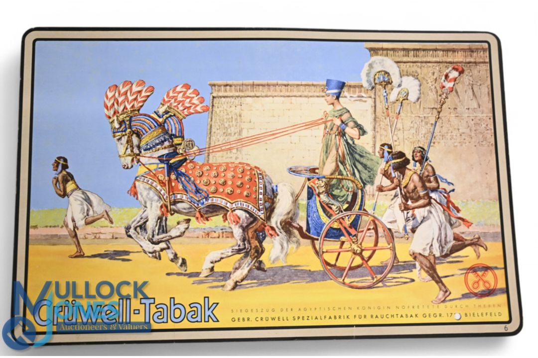 Queen Nefretete Going for A Drive with Her Theben Slaves, 1920s. Graphic brightly coloured German