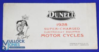 Automotive - 'Dunelt' Motor Cycles 1928 Sales Catalogue - a fold out sales catalogue illustrating
