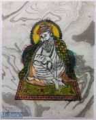 India & Punjab - Guru Nanak Textile Block Print - a fine vintage block print on textile of Guru