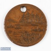 The Great Eastern Steamship Medallion, 1860 Obverse; View of the Great Eastern in New York