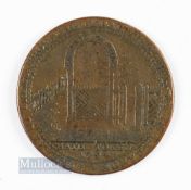 Bath Token 1794 - Halfpenny by John Jelly. Obverse: View of the Botanical Gardens. Reverse: View