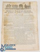 America - American Railroad Journal March 30th 1833 - early 16 page weekly railway publication. With