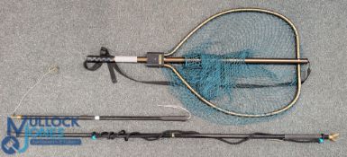 McClean Angling New Zealand Extendable Fishing Landing Net, plus a Stone fly 2-piece wading staff