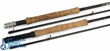 Fibatube Alnwick graphite carbon trout fly rod No 8/9/19, 10ft 2pc line 8/9#, alloy uplocking reel
