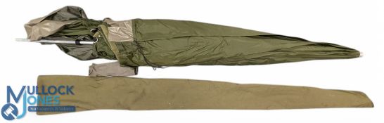 Large Green Fishing Umbrella, adjustable - with eyelets fixing and tent pegs unbranded in a bag, #