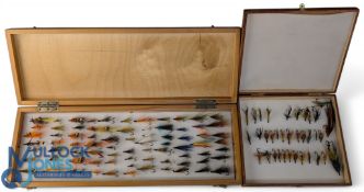 Fine collection of salmon flies, in single/double hook format, mainly hair wing, variety patters and