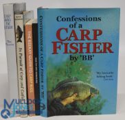 Five 'Carp' Fishing Books to include Confessions of a Carp Fisher by 'BB' 2003, The Ultimate Carp