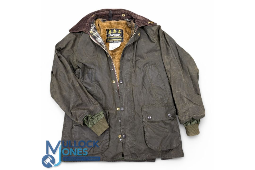 Barbour Bedale Wax Jacket Waterproof, with fleece lining size 36c /91cm in good used condition - Image 1 of 3
