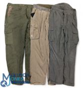 3x Pairs of Fishing Hunting Trousers, to include Sherwood cotton size 38, two pairs of Deer Trex