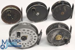 A collection of fly reels, as follows: Milward Flymaster alloy fly reel, 3