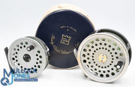 Hardy Marquis salmon No.2 alloy fly reel, runs smooth, some marks to backplate, in Hardy zip case