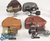 Sportex England fixed spool reel LHW, good bail, rear spindle tensioner, spare spool, in zip case,