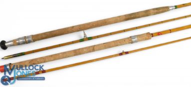 Allcocks Easicast split cane pike carp rod, 9ft 6