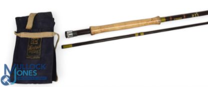 Hardy Alnwick Richard Walker Reservoir Superlite hollow glass trout fly rod, alloy uplocking reel