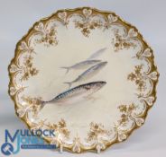A Royal Doulton cabinet plate with finely painted decoration of Mackerel fish, signed G Wilson, 22cm