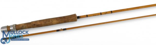 John Bone split cane brook trout fly rod, 7ft 2pc, line 4#, alloy reel fittings, lined butt/tip