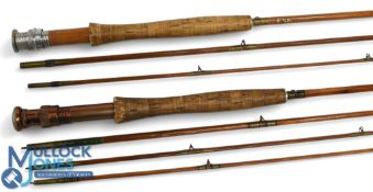 Millwards Hexicane Flymaster split cane fly rod 9ft 3pc with spare tip, alloy uplocking reel seat