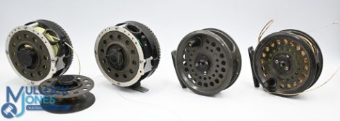 4x various fly reels features 2x Mitchell Garcia 710 automatic fly reels 3 ¼
