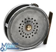 Hardy Perfect brass faced alloy trout fly reel, 3 5/8