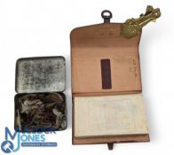 Fine C Farlow & Co Ltd, 10 Charles Street, London, leather fly wallet, dated 1915, parchment pockets