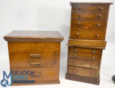 Fly Tying Accessories - features 3x wooden cabinets containing a large quantity of fly tying