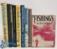 Nine Fishing Books to include Fishing in Scotland 4th edition Archibald Gardner, Game Fishing